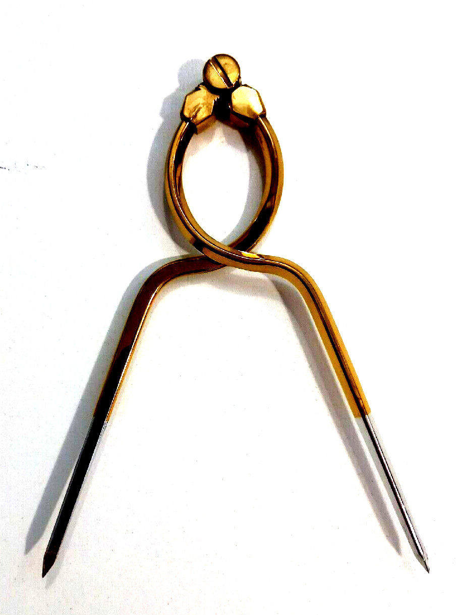 Nautical Map Measure Tool Unbranded Metal Brass Silver Coloured 18cm Long VGC