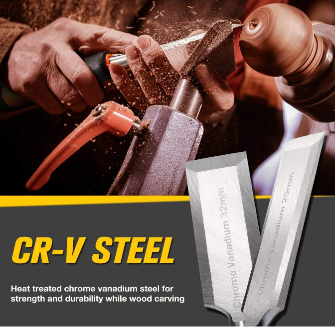 10pcs Premium Wood Chisel Set, 6pcs Wood Chisel with 1 Honing Guide