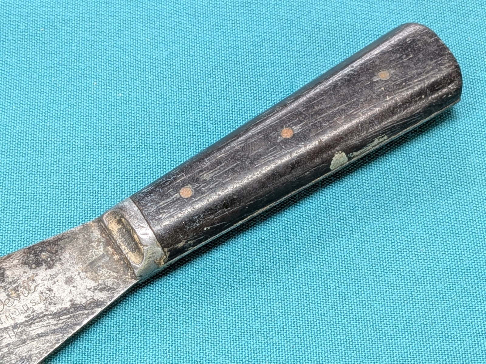 1930’s RED DEVIL P11 1-1/4″ F Putty Knife Bolstered Cocobolo Scales Irvington NJ