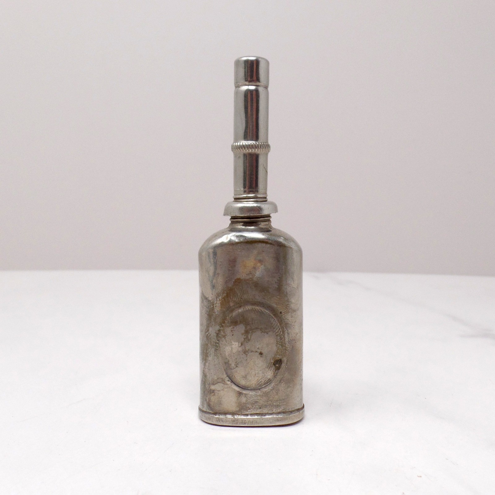 Antique Oiler, 1895 Small Metal Oil Can for Sewing Machine or Fishing Reel