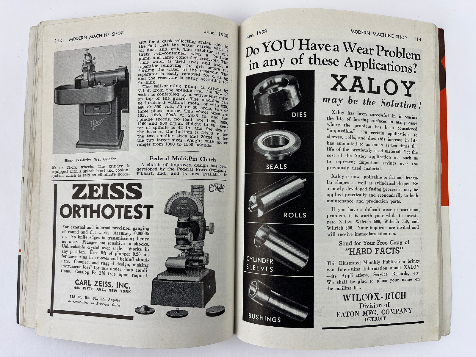 1935 Modern Machine Shop Magazine Machinist Tools Advertising Machine Tool Show