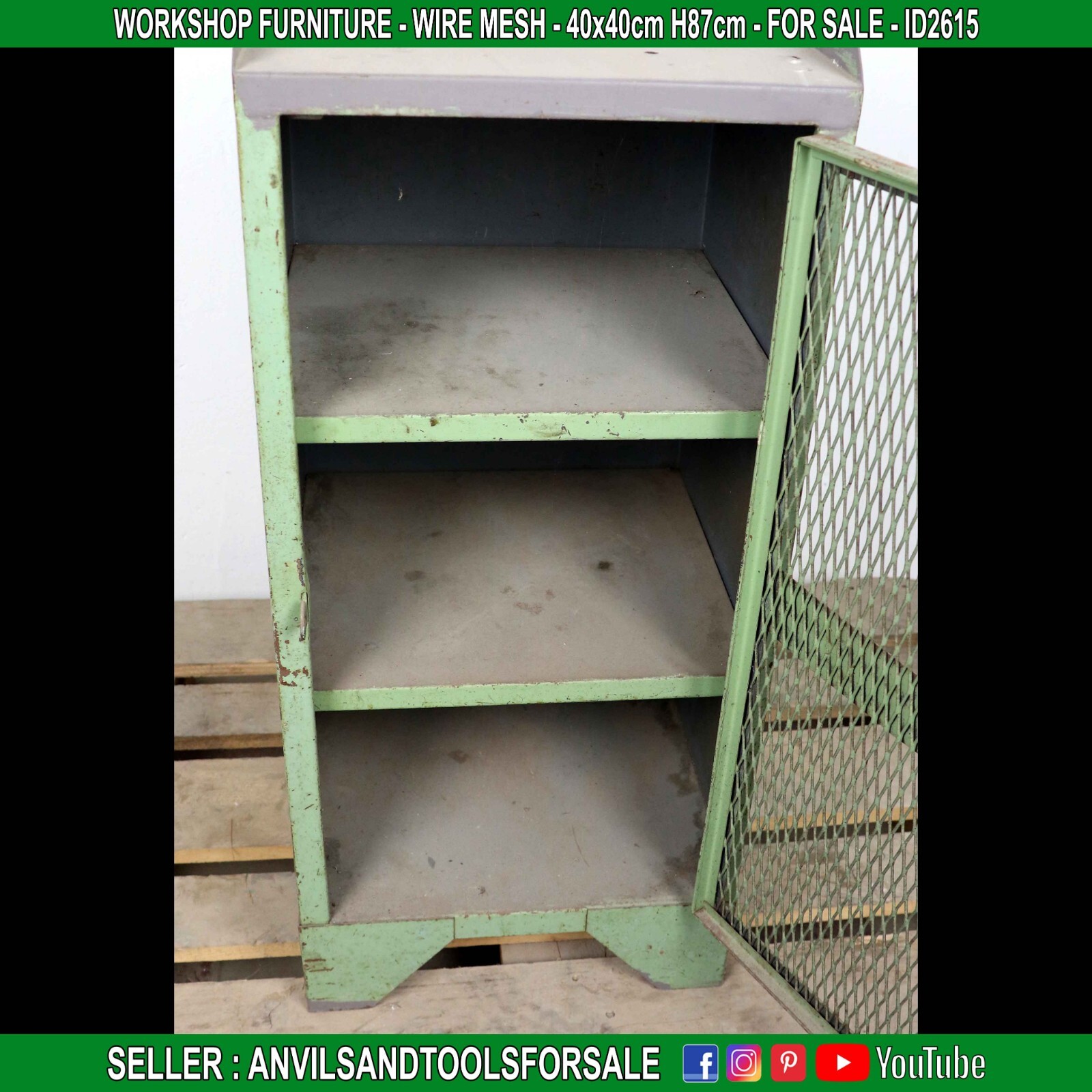 WORKSHOP FURNITURE – WIRE MESH – 40x40cm H87cm – ID2615