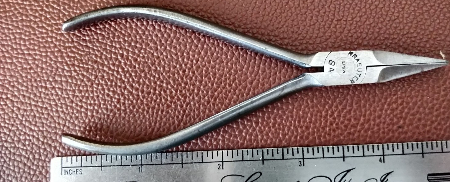 Small Vtg “KRAEUTER” Jewelers/Watchmakers Pliers #84 Smooth Jaws