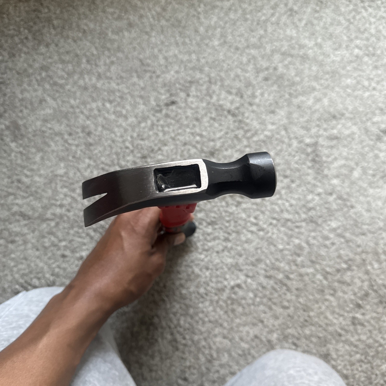 16-oz Claw Hammer with Shock Absorbing Handle Red and Black