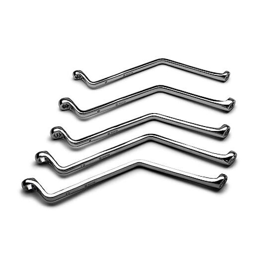 Brake Bleeder Wrench Set, Angled Double Box End, 7 to 7 to 11 mm (5-Piece Set)