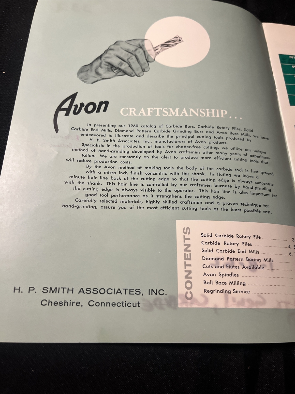Vintage 1960 Avon Solid Carbide Cutting Tools Catalog Cheshire CT H.p. Smith