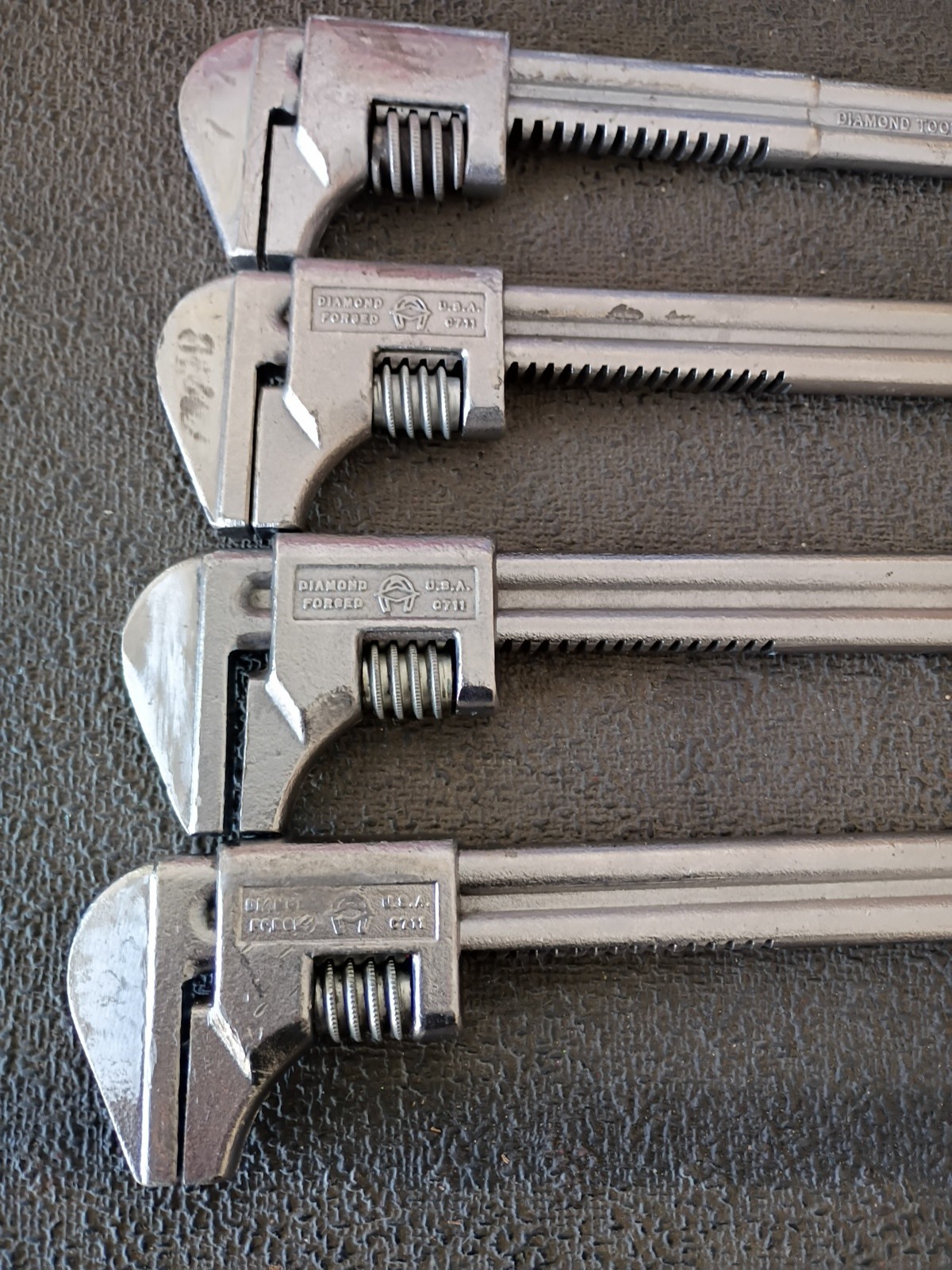 Diamond C711 Adjustable Monkey Wrench Horseshoe Logo 11″ Smooth Jaws Made in USA