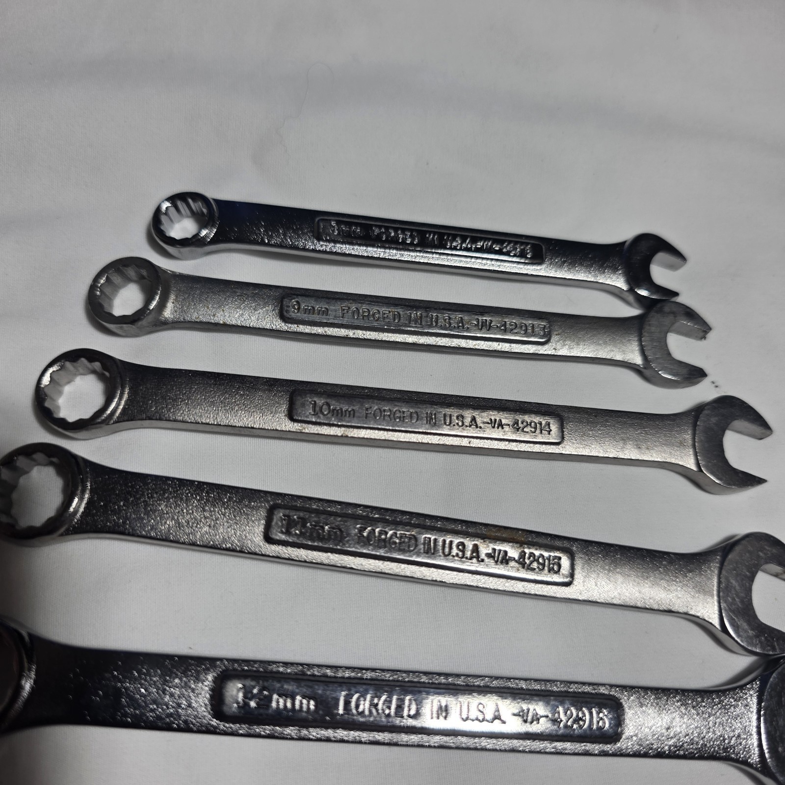 Vintage Craftsman USA 12 Pc Metric Combination Wrench Set 8mm-19mm VV VASeries