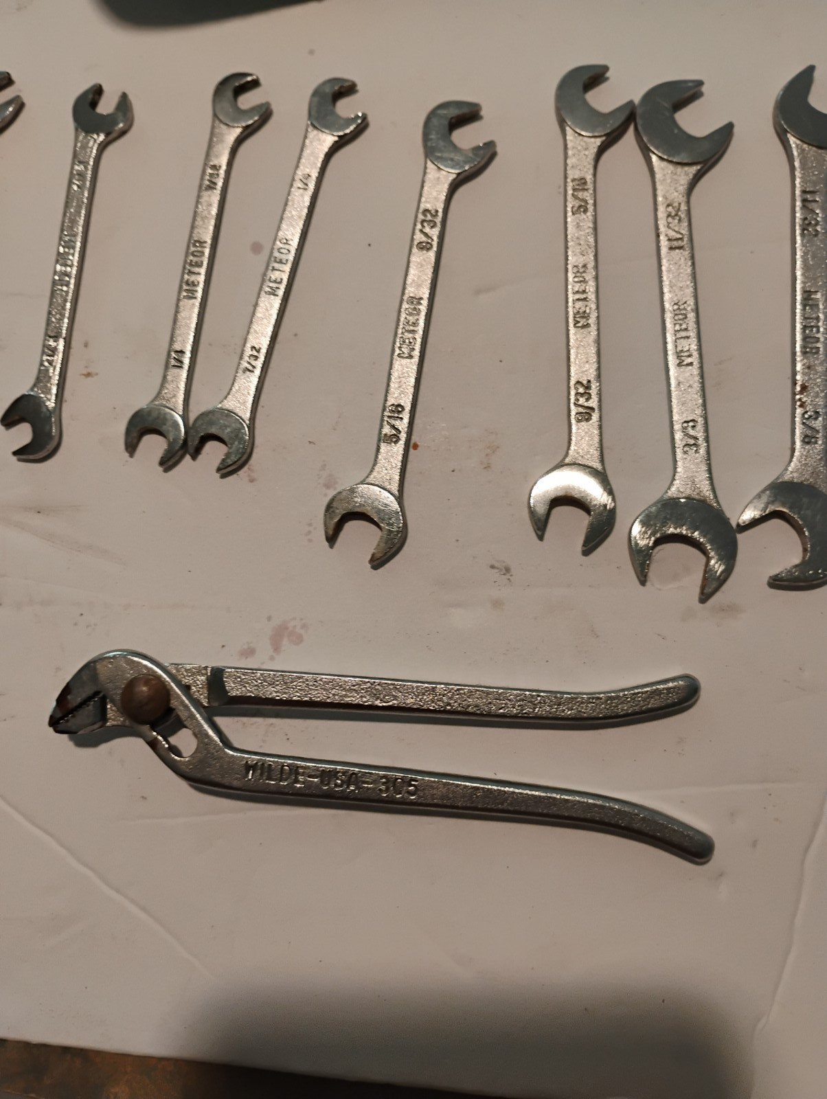Vintage Giller Meteor Wrench Tool Set Green Canvas Roll-Up Military Bag USA