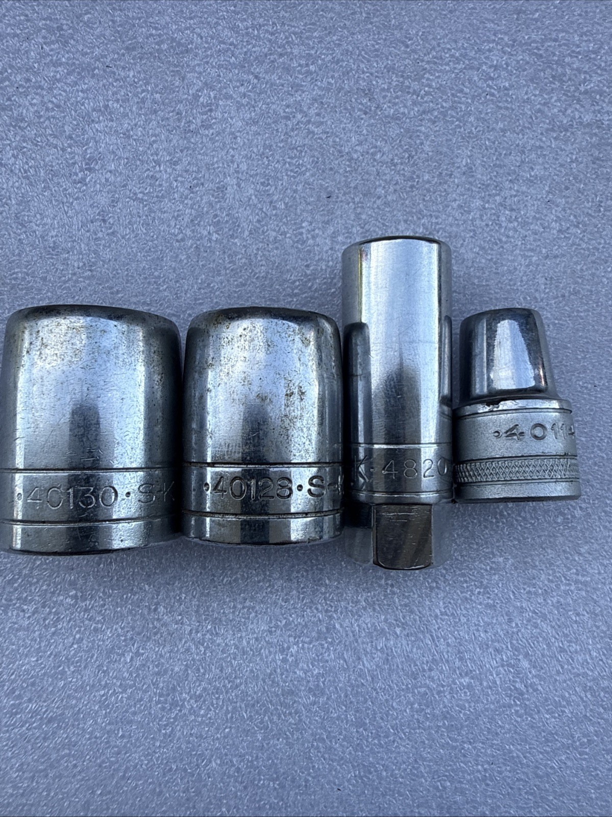 Vintage S-K S&K 1/2” Ratchet, Extensions, 1” Sockets And Lower – Mixed