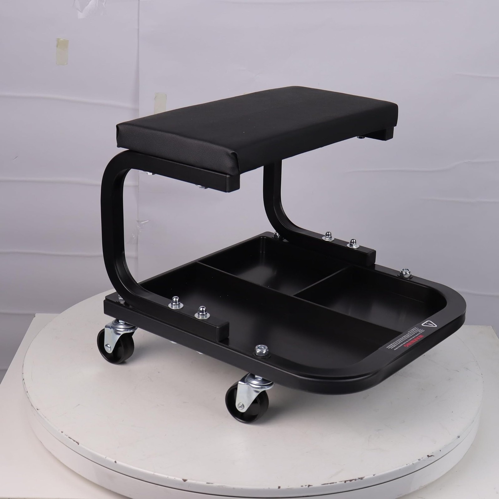 Rolling Creeper Garage/Shop Seat, Padded Rolling Workshop Stool with Tool Tra…