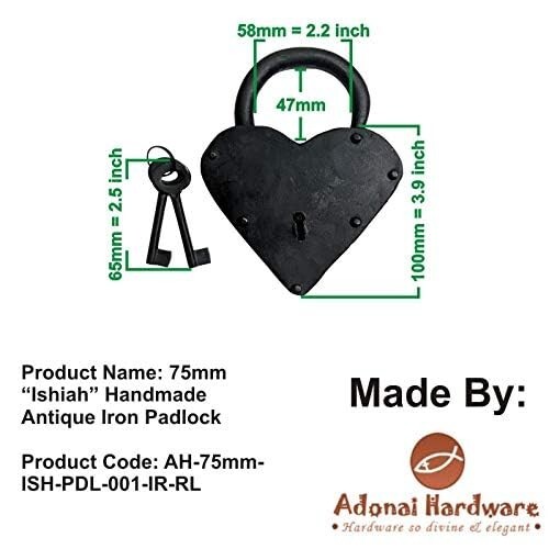 Handmade Antique Iron Padlock Oil Rubbed Black Living Finish Pack of 2 Pcs.