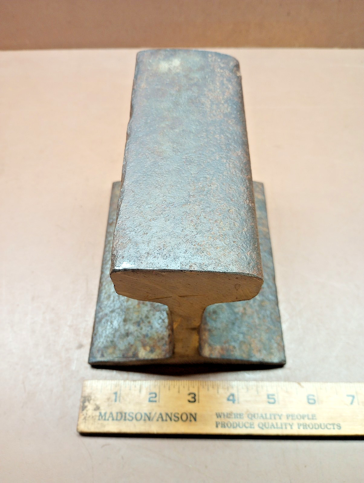 Vintage 15 Lb. Iron Railroad Rail Track Anvil 5 1/4″ x 6 1/2″ for Blacksmithing