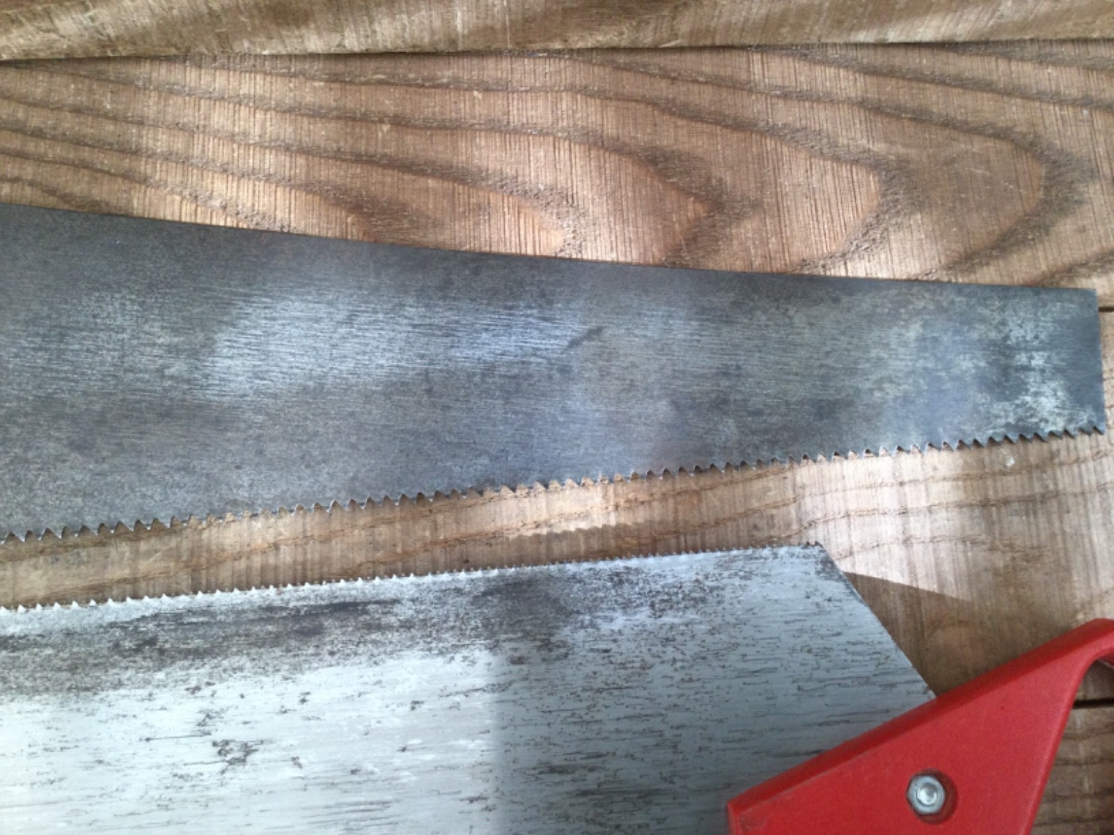 Four Vintage & Contemporary Carpentry Saws Inc Sandvik Tenon Saw & 17” Panel Saw