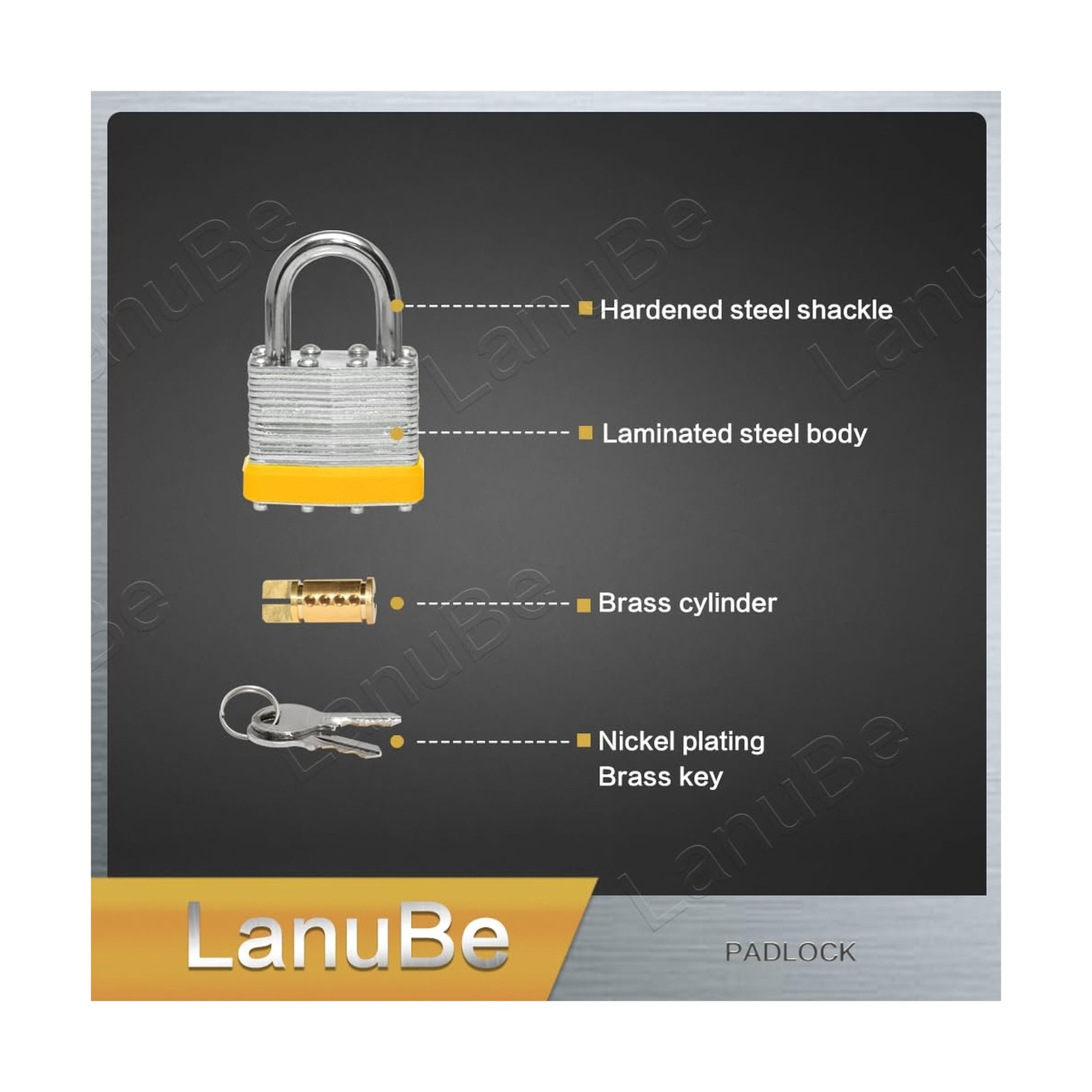 Lock Laminated keyed Padlock (1-9/16″, 40mm), keyed Alike Locks, Normal Shack…