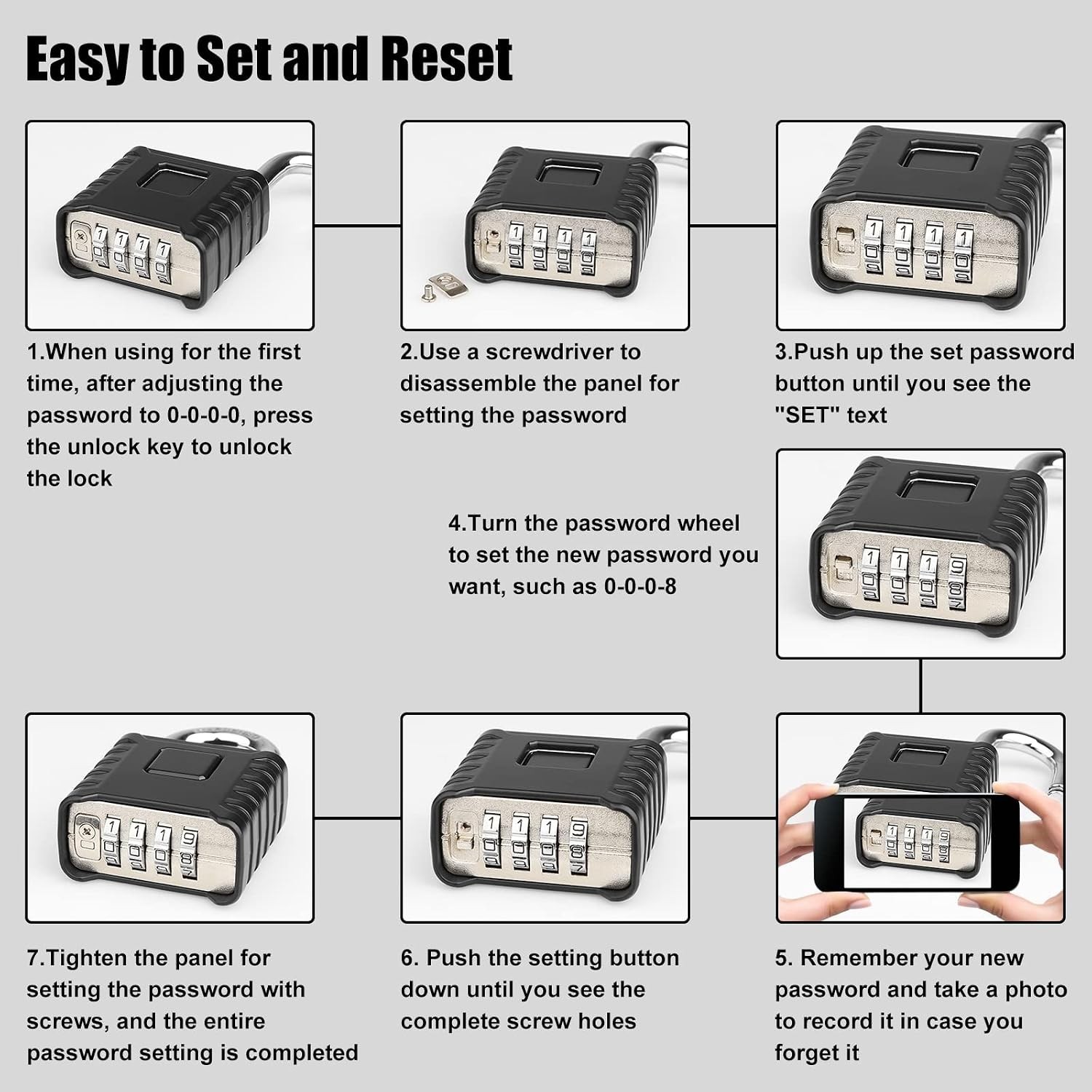 Secure Your Belongings: Large Outdoor Combination Padlock with Hidden Passcode
