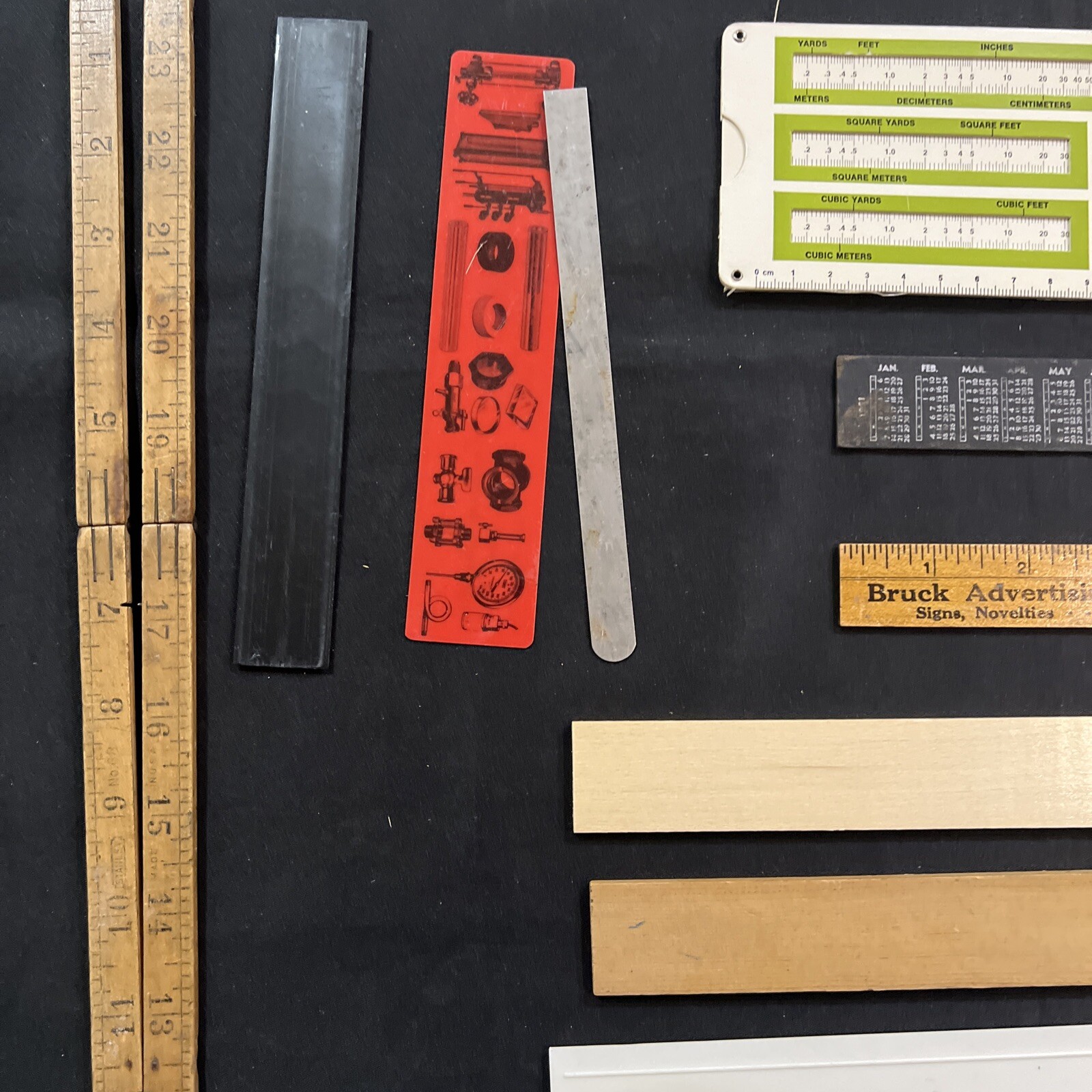Vintage Lot Advertising Wood Metal Plastic Rulers – 6, 12, 24 In As Pictures L-3