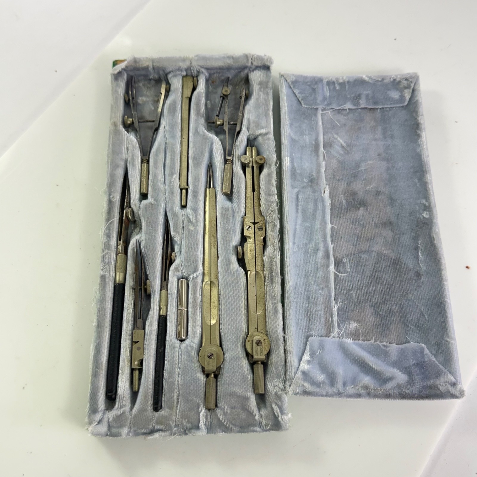 Vintage Ecco Co Germany Drafting Compass Instrument Set in Fitted Case
