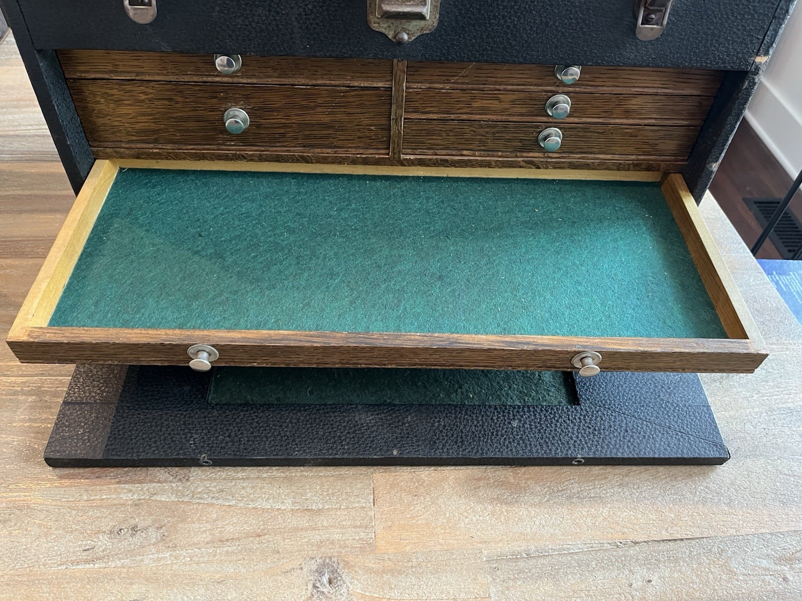 Vintage H. Gerstner Sons 7 Drawer Oak Wood Machinist Tool Chest 20″ x 13″ x 9”