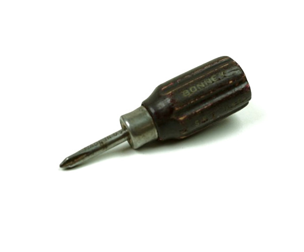 Bonney #1 P1 Phillips Tip Stubby Short Wood Handle Screwdriver SP1 Vintage USA