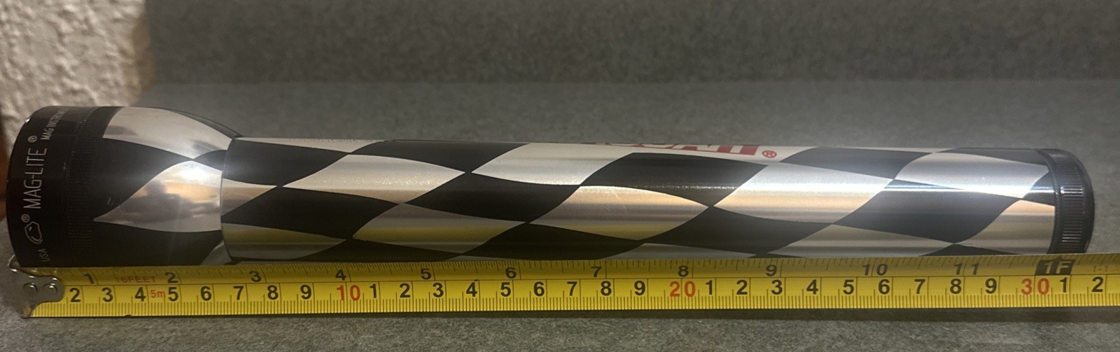 Vintage NASCAR Maglite Victory 3 DCell Flashlight Checkered Flag Parts Or Repair