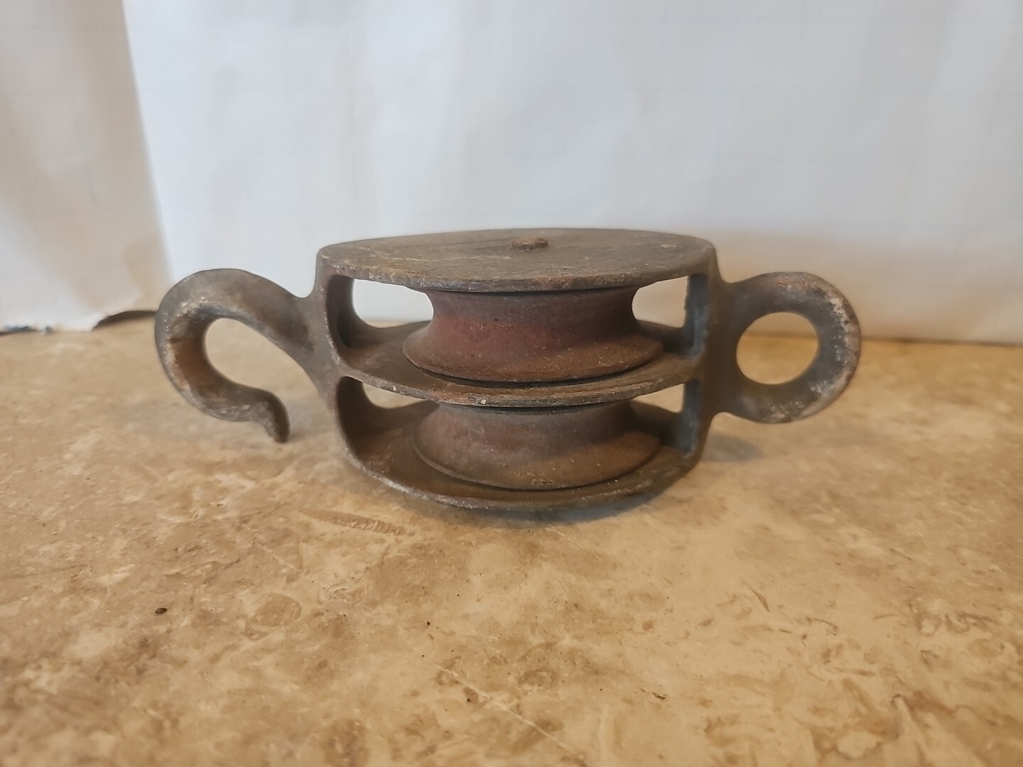 Large double hook 8×2-1/2 pulley galvanized 3-1/2 pulley 3/4 grove