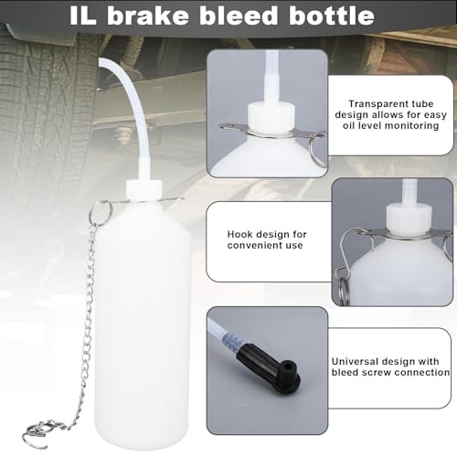 11pcs 3L Brake Bleeder Kit with Vacuum Pump, 1L Waste Bottle & 4 Master