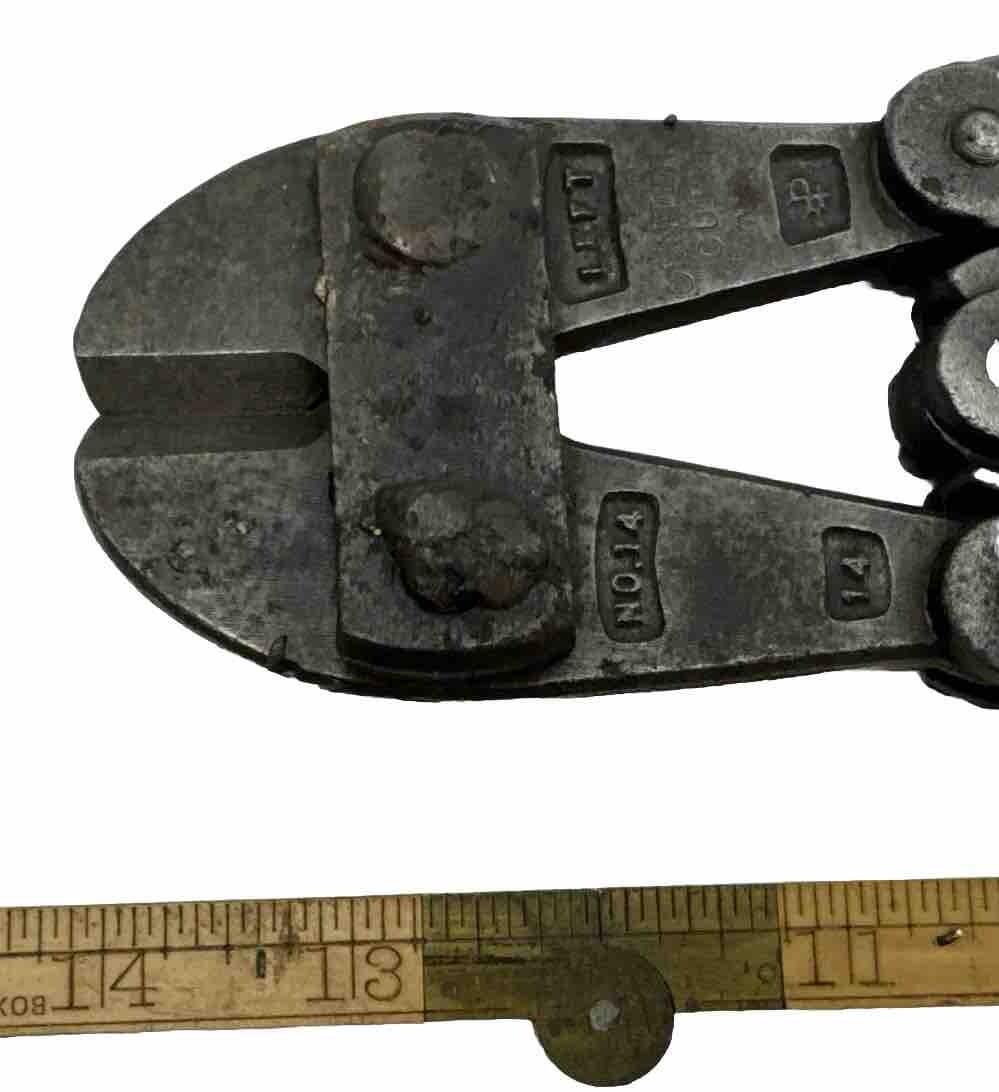 Antique HKP Bolt Cutter Hypowa Porter No 14 Hand Tool Cutout Boston USA Pat 1909