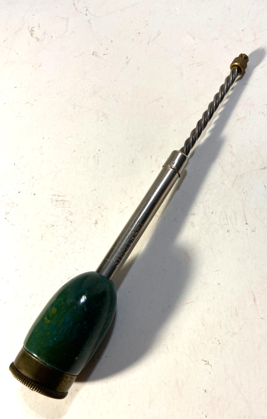 1940s VINTAGE STEELCRAFT SPIRAL HAND PUSH DRILL MADE GERMANY BRITISH ZONE