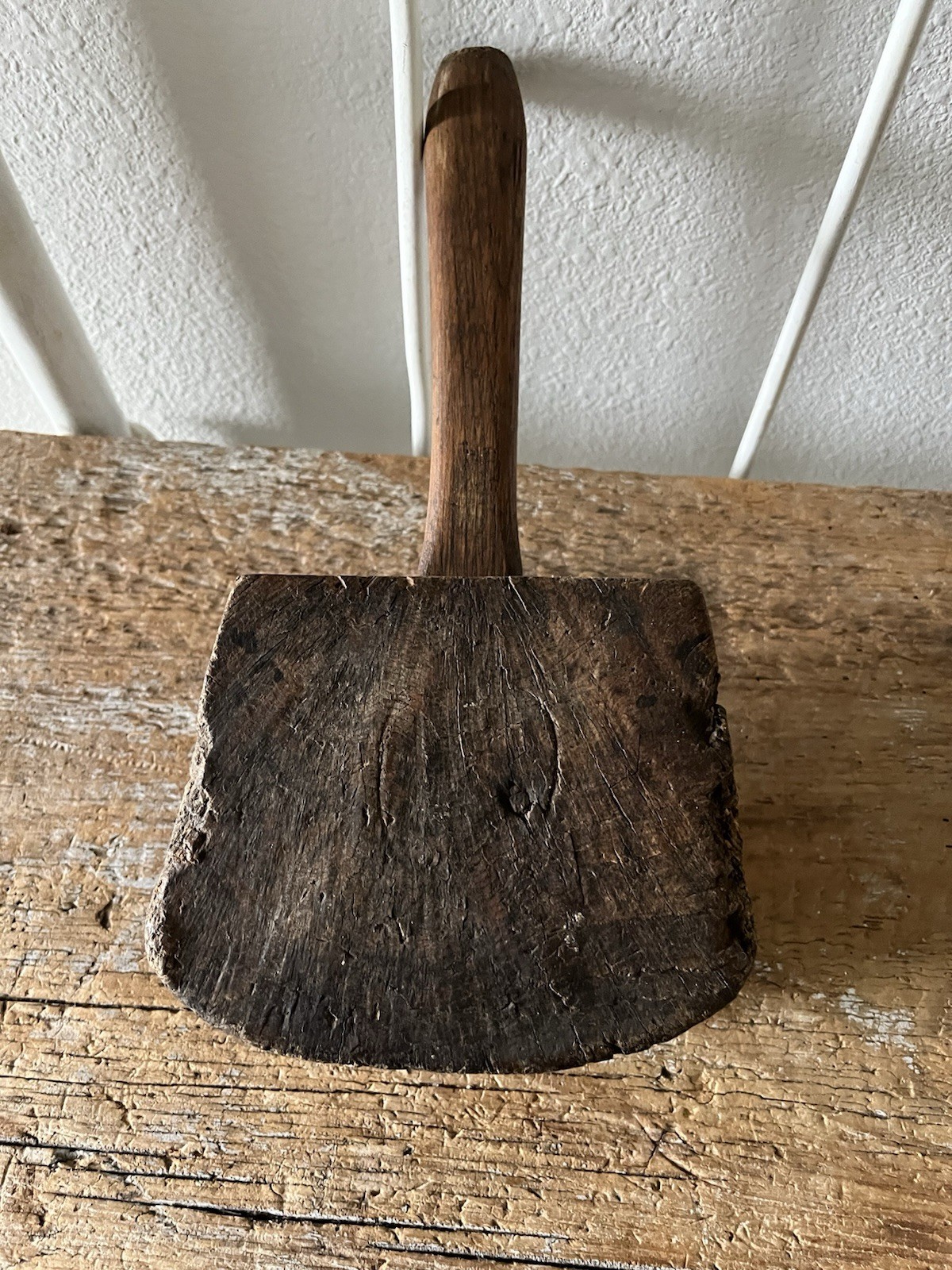 Antique Wooden Mallet Tool Primitive Handcrafted Carpenter Joiner Hammer Maul