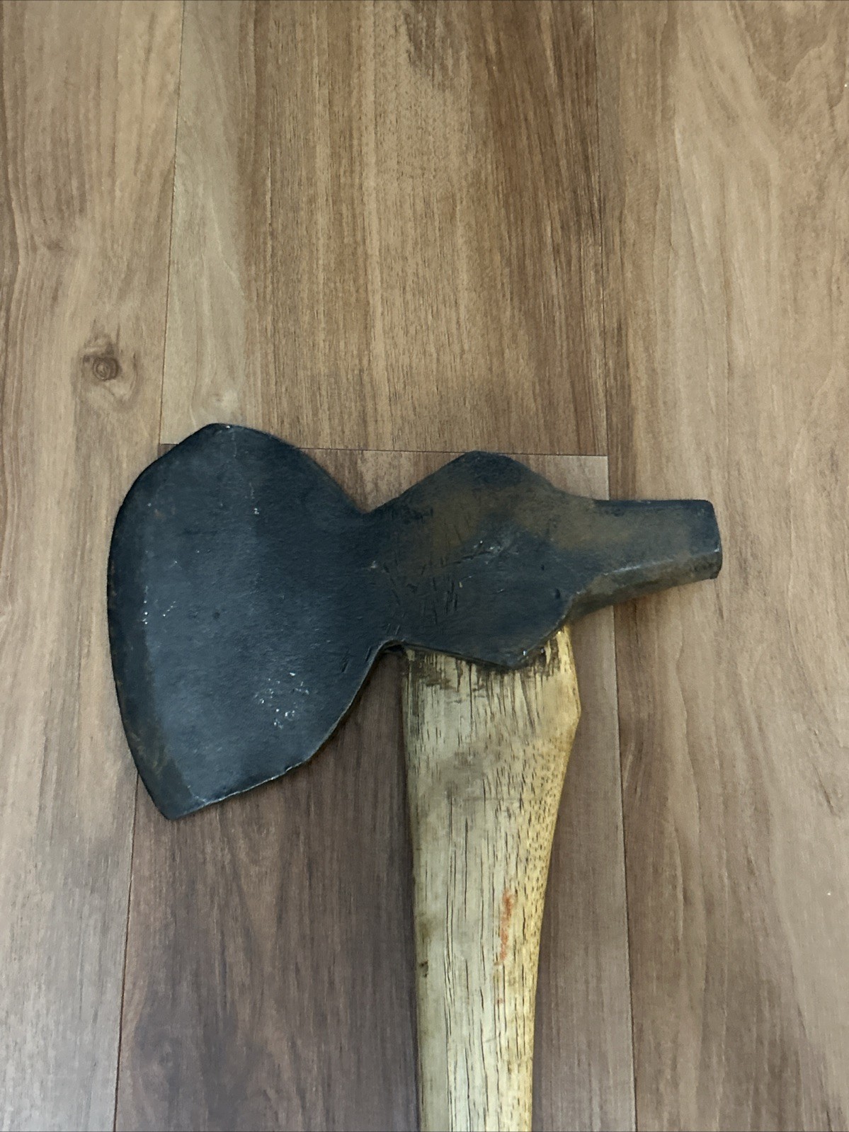 VINTAGE Hatchet AXE Hewing Broad Head 9” Long Blade Tool 35” Handle