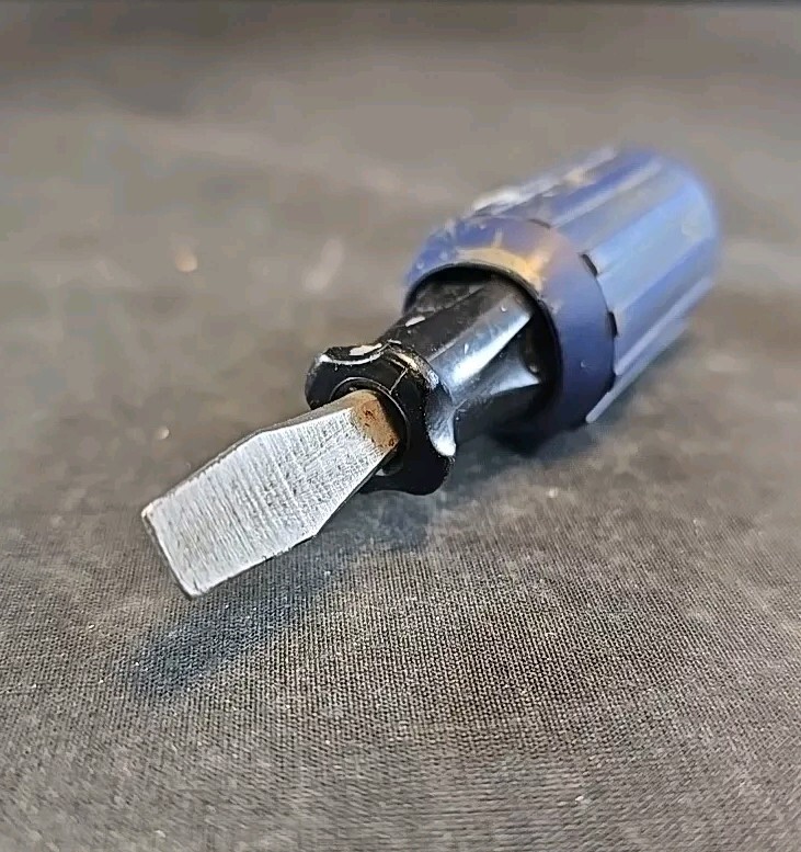 Power Torque Flat Head Stubby Screwdriver USA Tools Small Flathead Mechanical