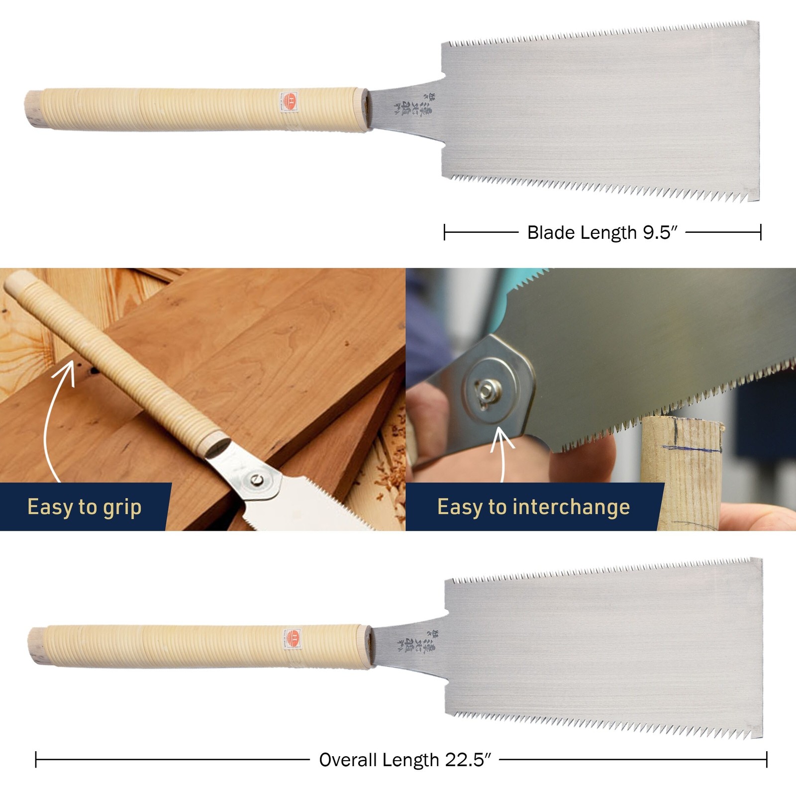 Kings County Tools Ryoba Japanese Pull Saw – 9.5 Hand Saw for Wood Cutting
