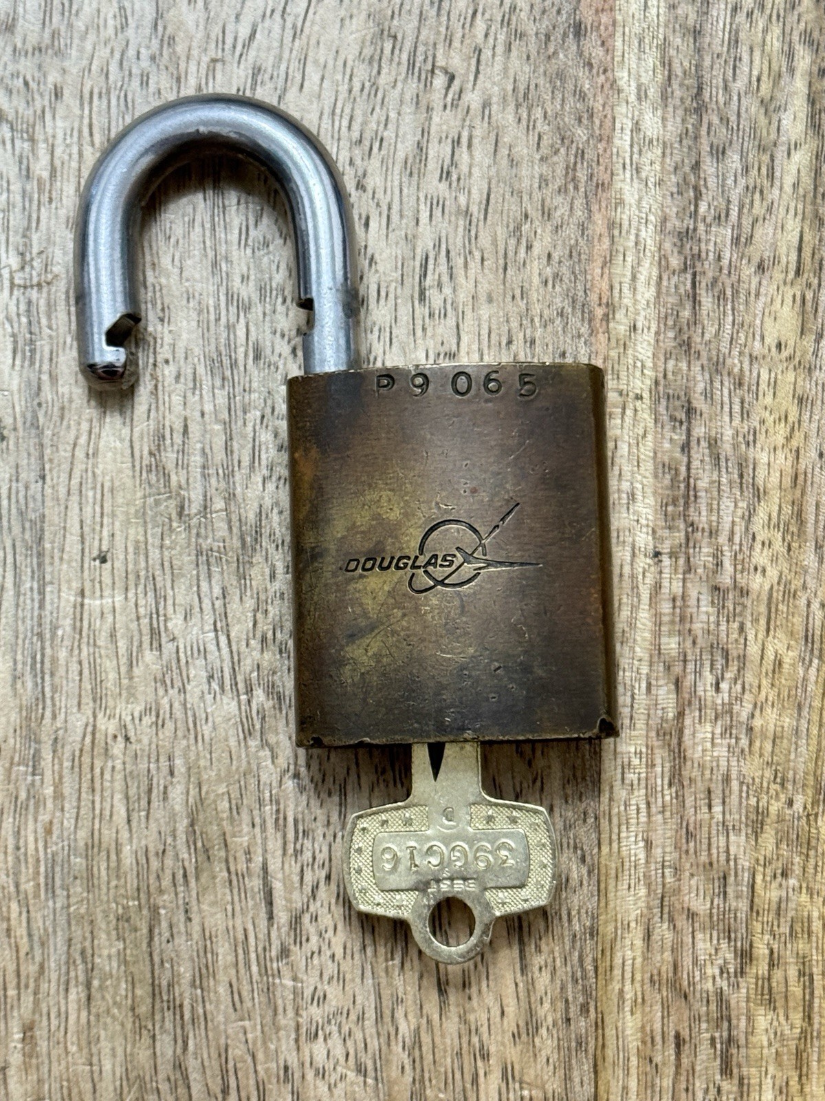 Vintage BEST Douglas Aircraft Company Padlock Lock With Key