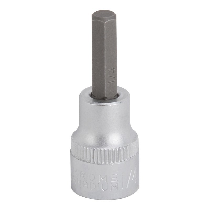 Vulcan 3506005820 Fractional Hex Bit Socket, 1/4 in Tip, 3/8 in Drive, Chrome, 1