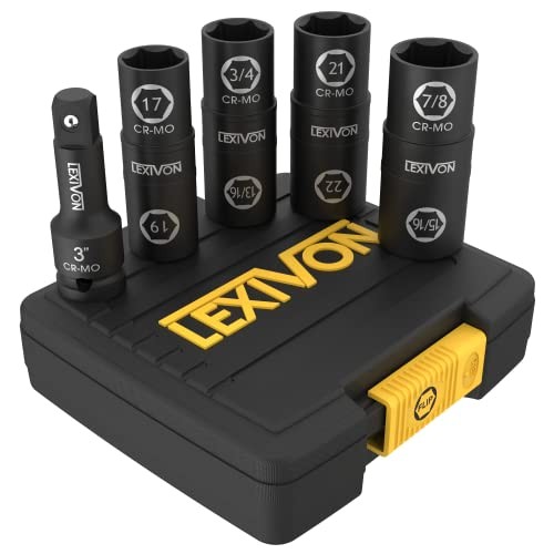 Lug Nut Impact 1/2″ sockets Set, to 17 19 21, 22mm, 3/4″, 13/16″, 7/8″, 15/16