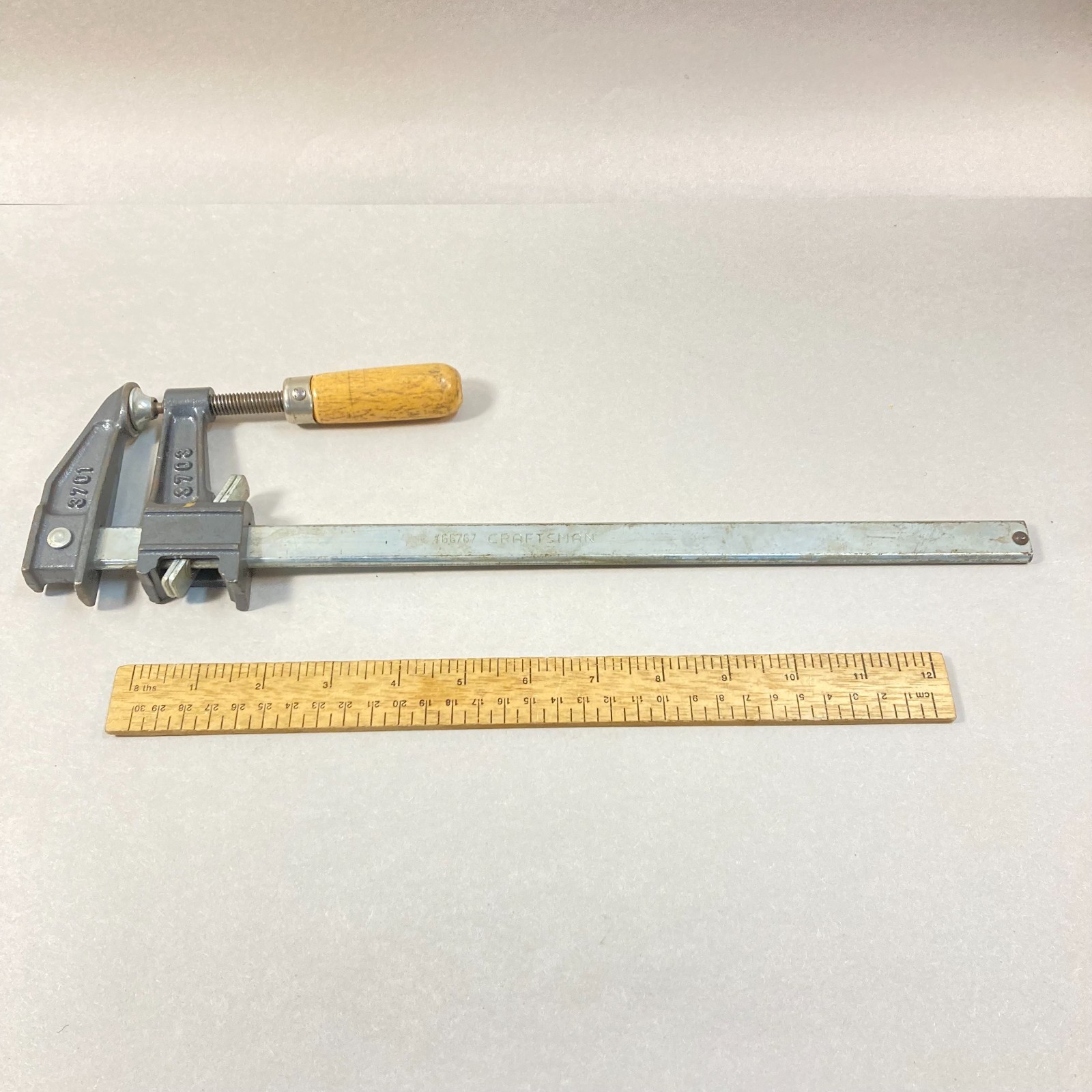 Craftsman 12″ Slide Bar Clamp Wood Handle Wood Clamp #66767 USA