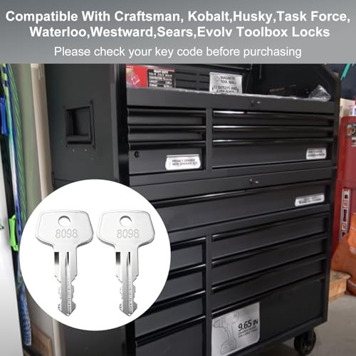Craftsman Toolbox Replacement Keys, Secure Fit for Kobalt, Husky, Sears, 2 pcs