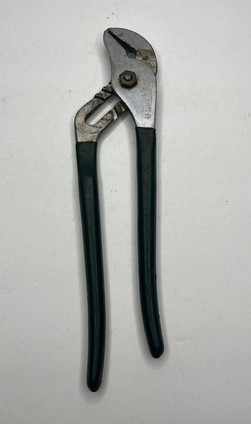 Vintage Diamond Diamalloy Grove Joint Pliers HL112P Made in USA Green Grips