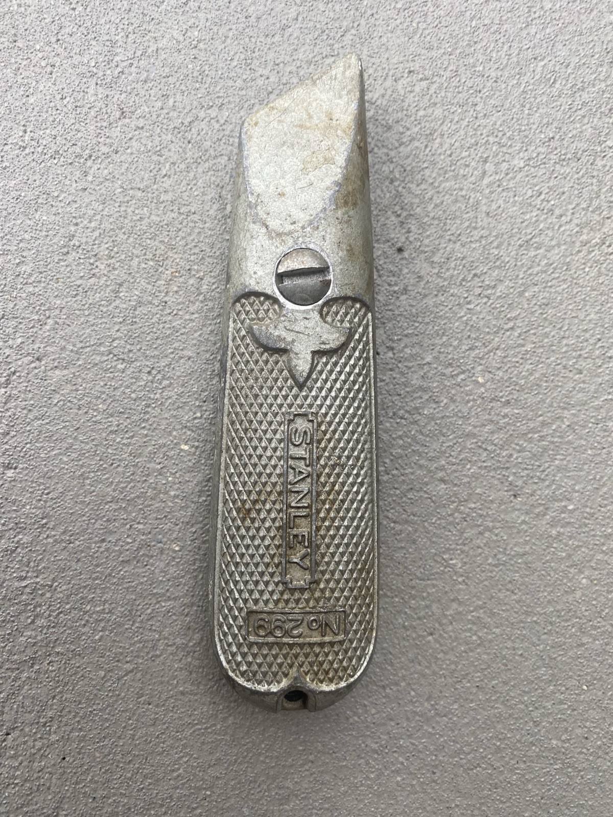 Vintage Stanley No. 299 Utility Knife Cast Aluminum USA Made Fixed Blade Tool
