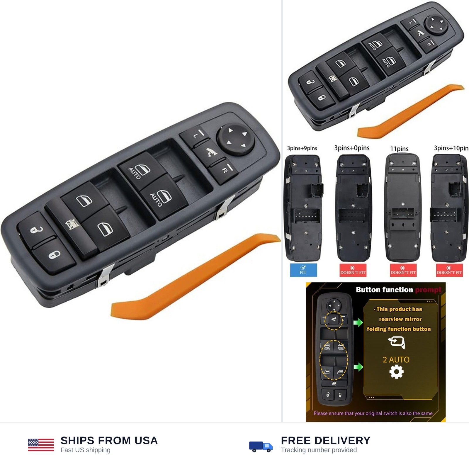ZAPSOTS Master Power Window Switch for 2012-2015 Chrysler Town & Country,12-1…
