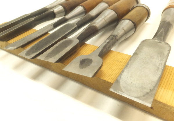 Japanese Chisel Nomi 鶴秀 邦彦 Carpenter Tool Set of 7 wood working Hand Tools