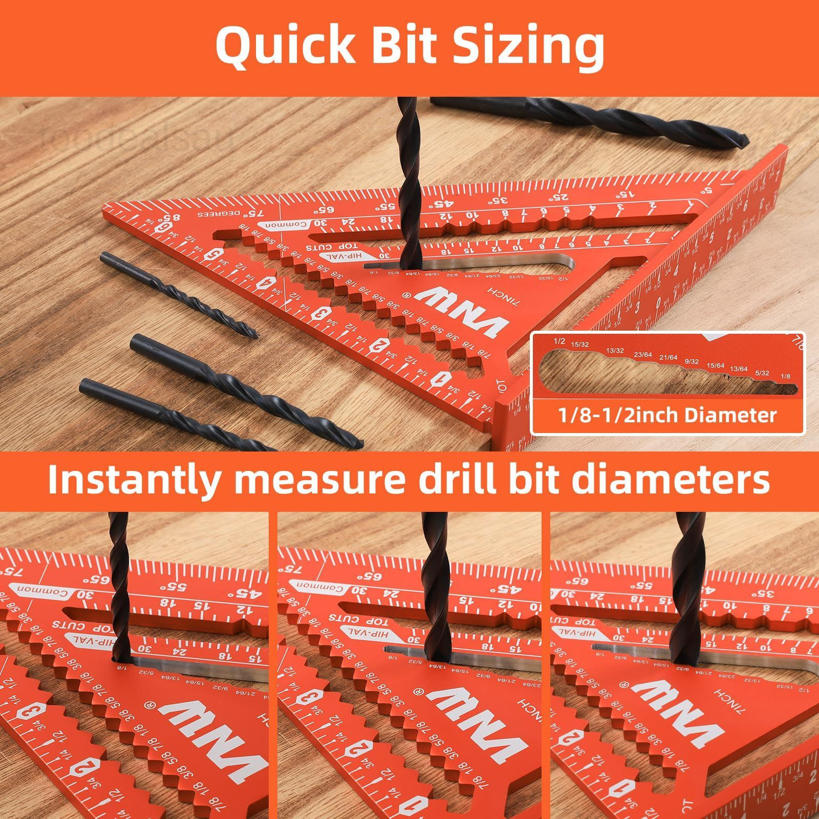 12inch Zinc Alloy Combination Square and 7inch Aluminum Rafter Red