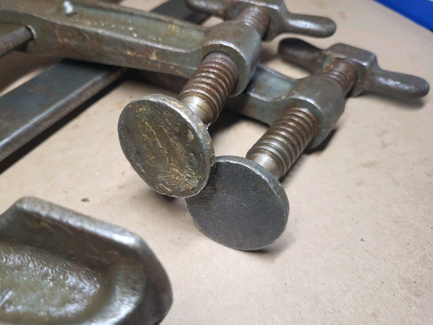 Early ANTIQUE BAR CLAMPS Set HEAVY DUTY TOOLS • HARTFORD 16″ ☆ USA