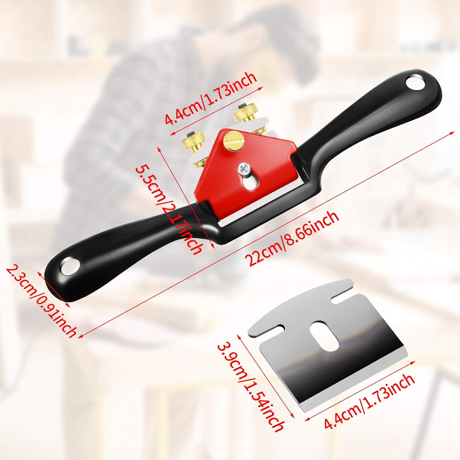 Adjustable Spokeshave with Flat Base and 5 Metal Blade Smooth Planes Working Han
