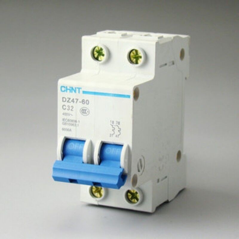 DZ47-60 C32 AC230/400V 2P 32A Rated Current 2 Pole Miniature Circuit Breaker