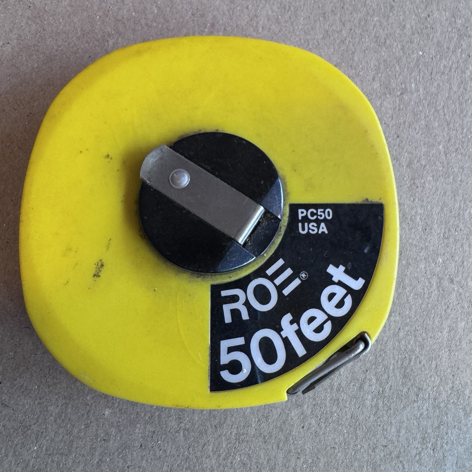 Vintage ROE 50’ Tape Measure PC50 Yellow, Distance 50 Feet U.S.A. FAST SHIP