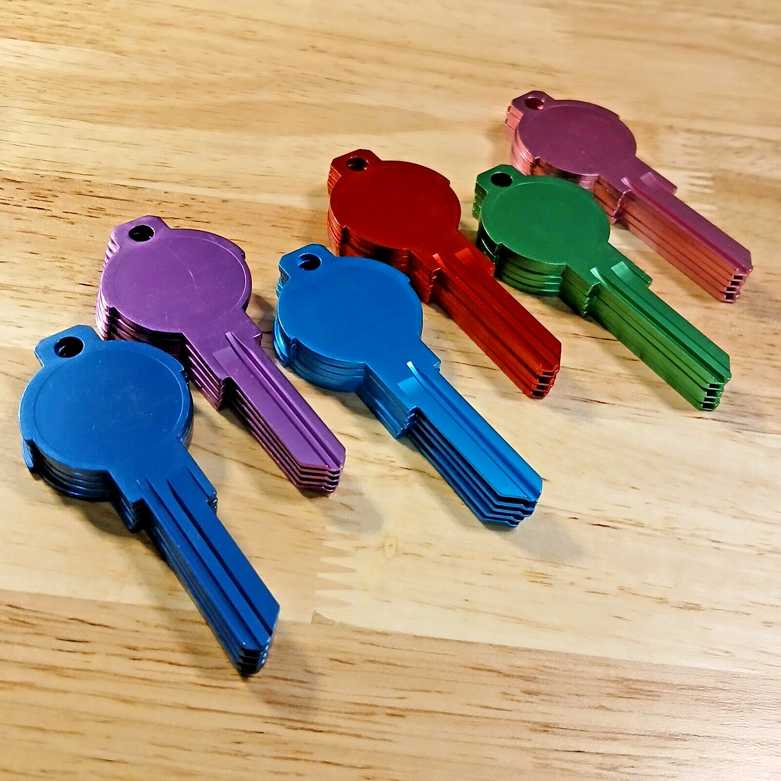 30 Pcs. Titanium Universal Round Flat Surface House Keys 6 Colors KW1 Kwikset