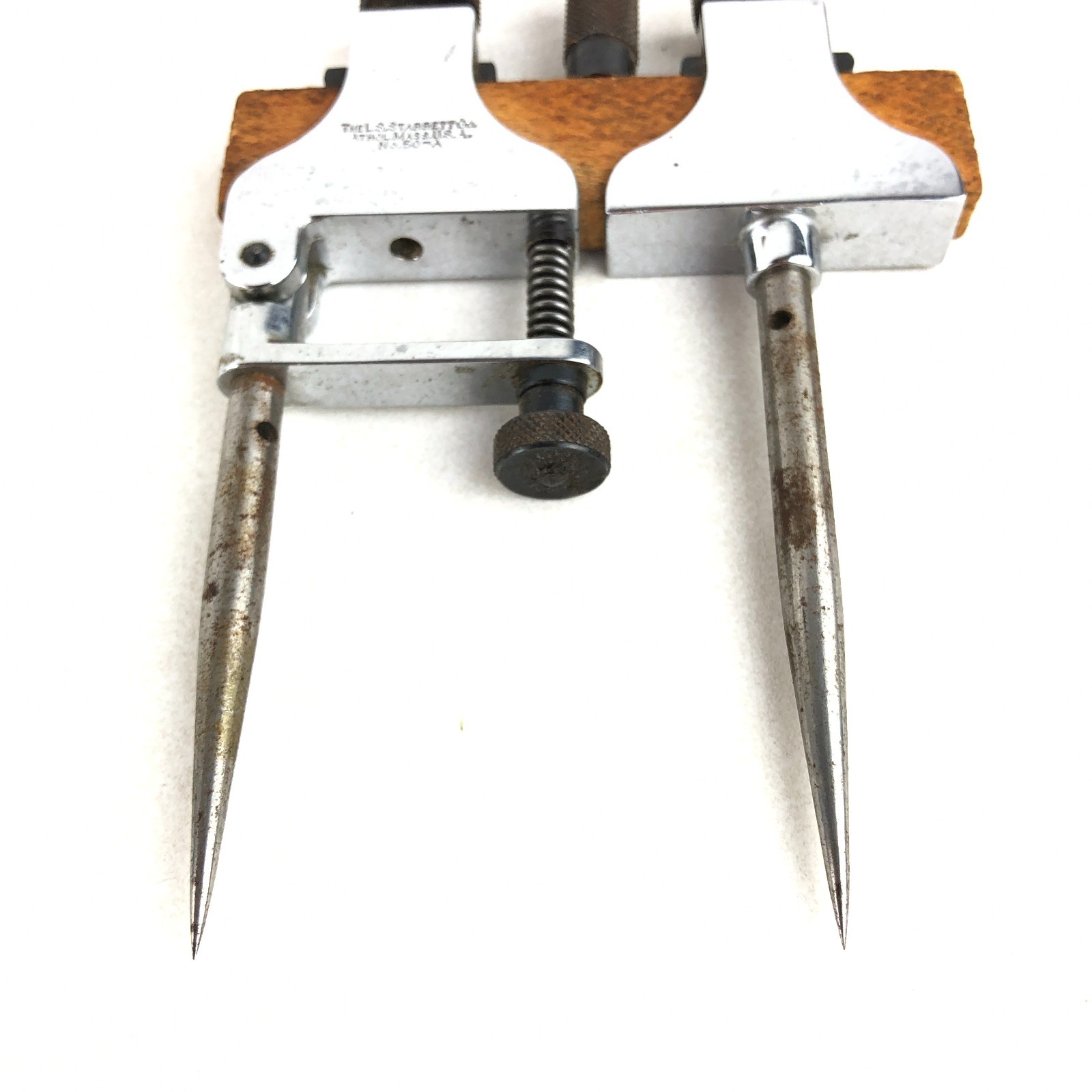 The L.S. Starrett Co. No. 50-A Adjustable Trammel Points Dividers USA Vintage