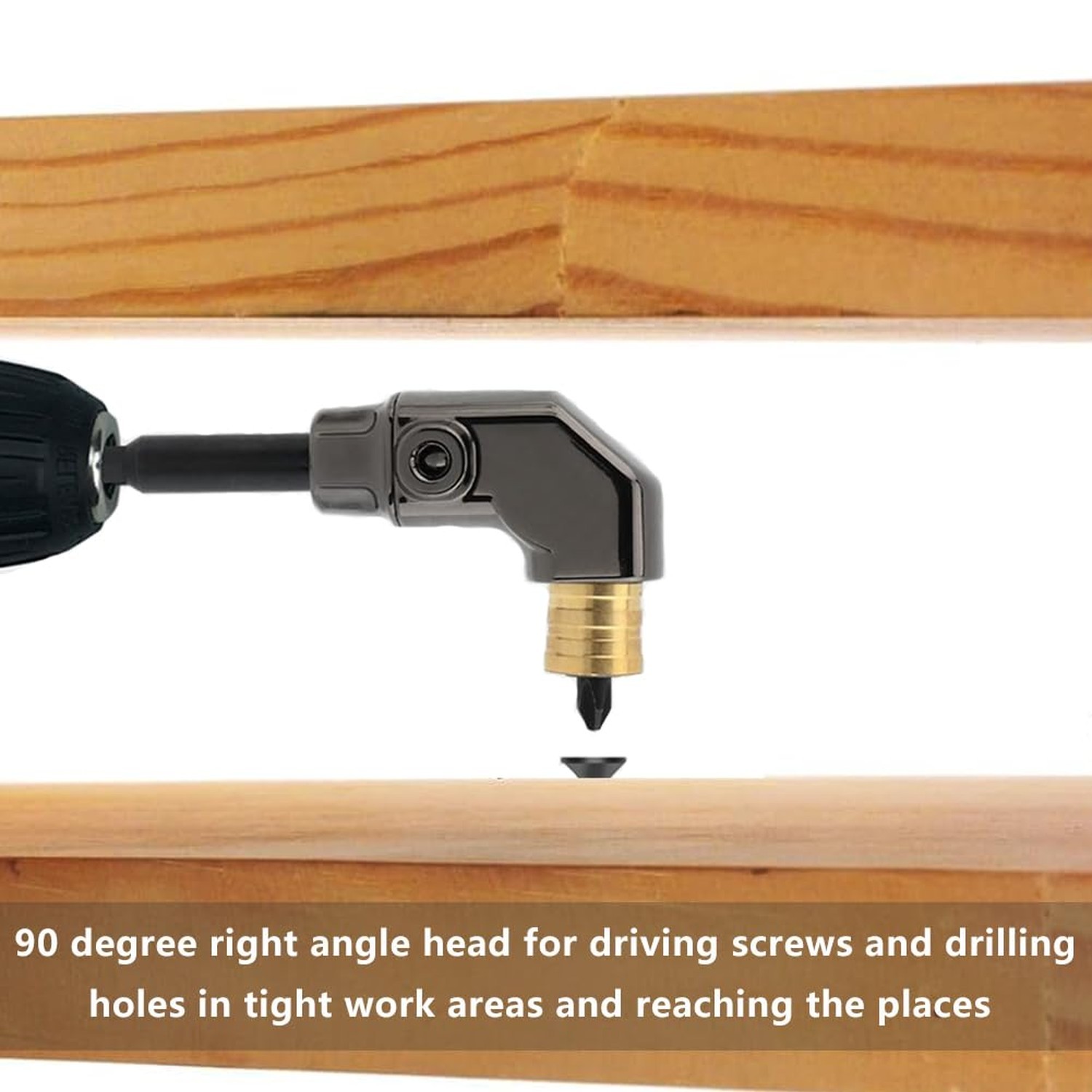 90 Degree Right Angle Drill Adapter with 1/4″ Hex Shank, Quick Change Screwdr…